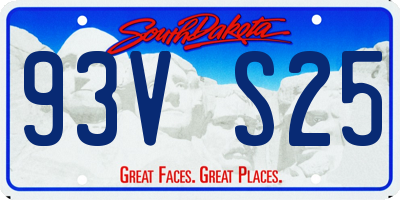 SD license plate 93VS25