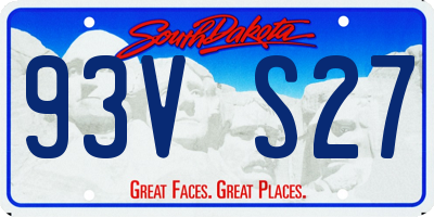 SD license plate 93VS27