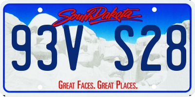 SD license plate 93VS28