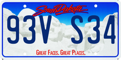 SD license plate 93VS34