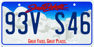 SD license plate 93VS46