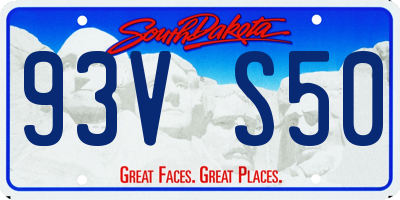 SD license plate 93VS50