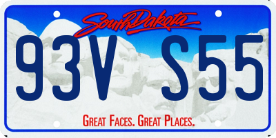 SD license plate 93VS55