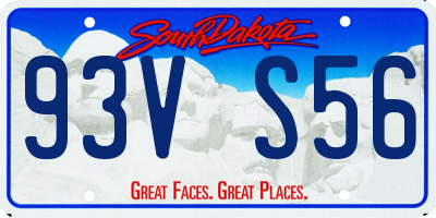 SD license plate 93VS56