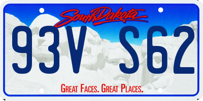 SD license plate 93VS62