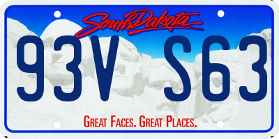 SD license plate 93VS63