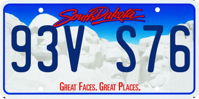SD license plate 93VS76