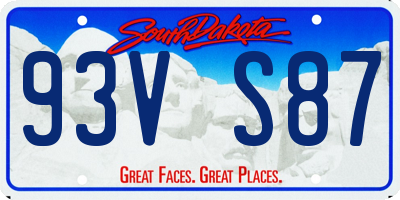SD license plate 93VS87