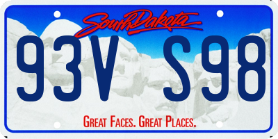 SD license plate 93VS98