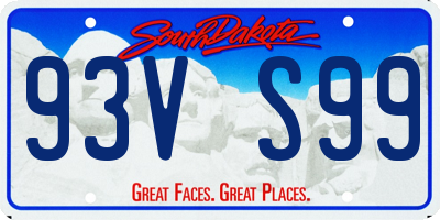 SD license plate 93VS99