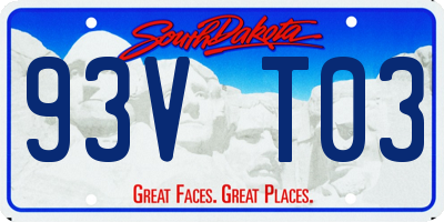 SD license plate 93VT03
