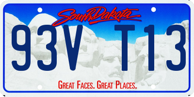 SD license plate 93VT13