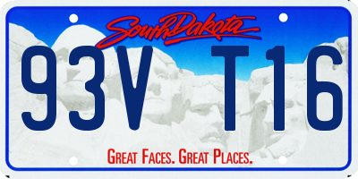 SD license plate 93VT16