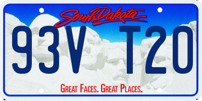 SD license plate 93VT20