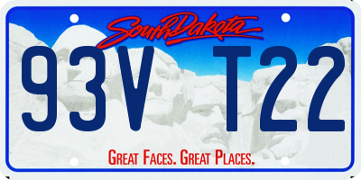 SD license plate 93VT22