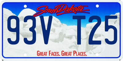 SD license plate 93VT25