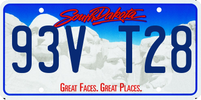 SD license plate 93VT28