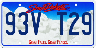 SD license plate 93VT29