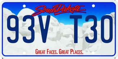 SD license plate 93VT30