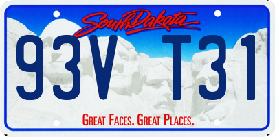 SD license plate 93VT31