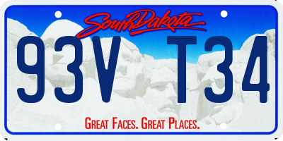 SD license plate 93VT34