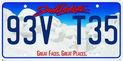 SD license plate 93VT35