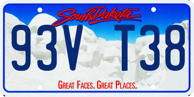 SD license plate 93VT38