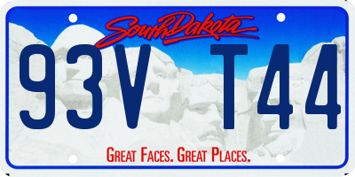 SD license plate 93VT44