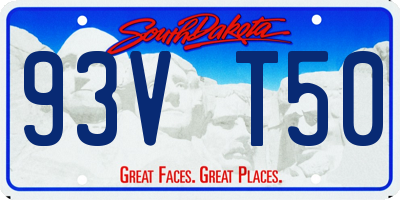 SD license plate 93VT50