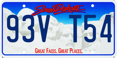 SD license plate 93VT54