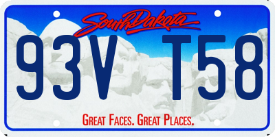 SD license plate 93VT58