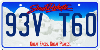 SD license plate 93VT60