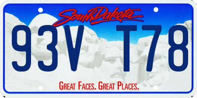 SD license plate 93VT78