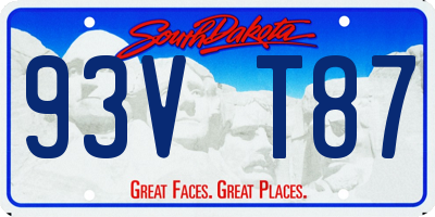 SD license plate 93VT87