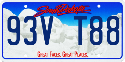 SD license plate 93VT88