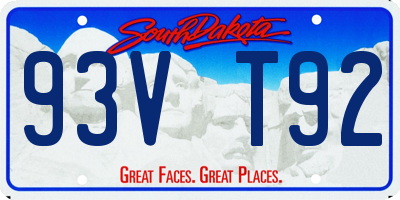 SD license plate 93VT92