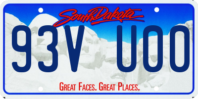 SD license plate 93VU00