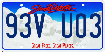 SD license plate 93VU03
