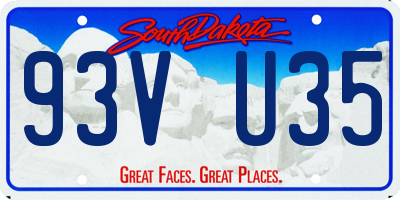 SD license plate 93VU35
