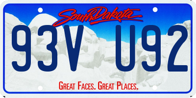 SD license plate 93VU92