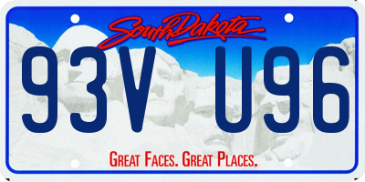 SD license plate 93VU96