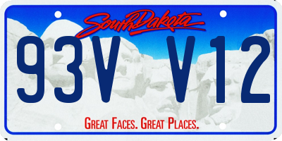 SD license plate 93VV12