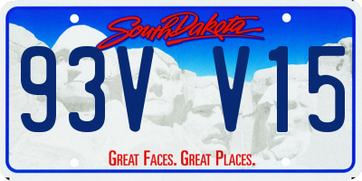 SD license plate 93VV15