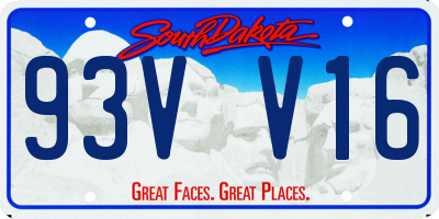 SD license plate 93VV16