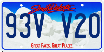 SD license plate 93VV20