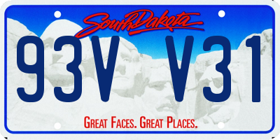 SD license plate 93VV31