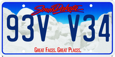 SD license plate 93VV34