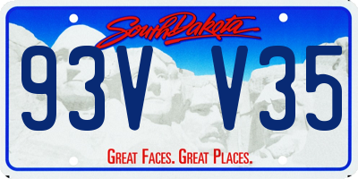 SD license plate 93VV35