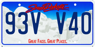 SD license plate 93VV40