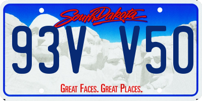 SD license plate 93VV50